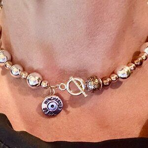 SOLD Winchester bullet beaded choker necklace